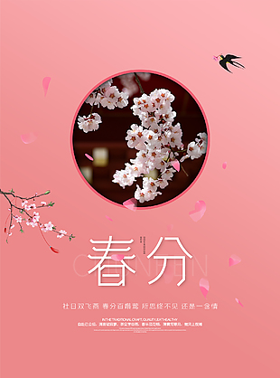春日節氣春分海報設計