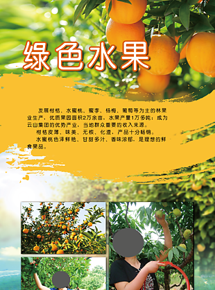 绿色水果果农促销展板