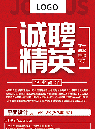 诚聘精英海报设计