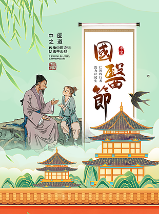 中國國醫節宣傳海報設計