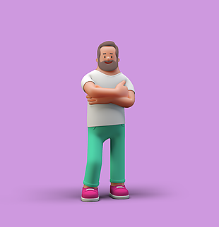 3D男人插畫設計