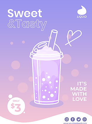 飲品促銷模板