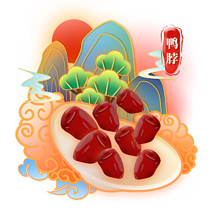 鴨脖創意美食插畫