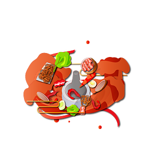 手繪美食小吃插畫