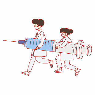 新冠疫苗接種卡通圖案