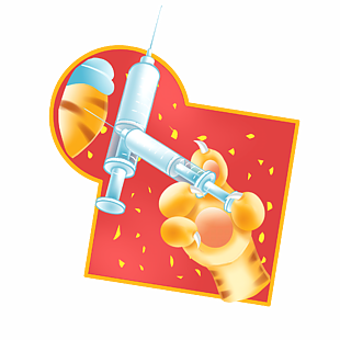 2022虎年可愛手繪接種疫苗卡通圖案