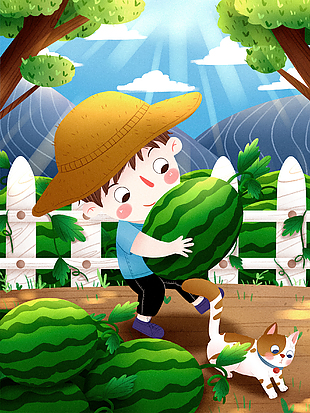 可愛夏日創意插畫設計
