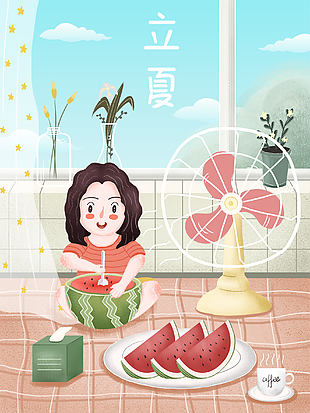 創意夏天簡約插畫設計