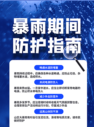 暴雨期間防護(hù)指南海報(bào)