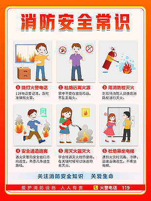 消防安全常识安全生产海报
