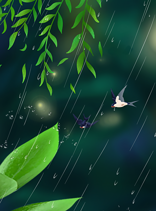 煙雨意境江南中國風背景