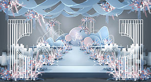 藍粉婚禮效果圖圖片