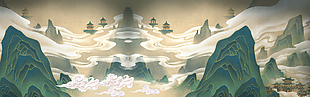 中國風仙境天宮圖背景