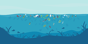 海洋垃圾處理環保海報
