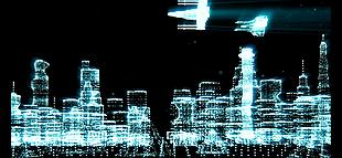 科技感線框城市