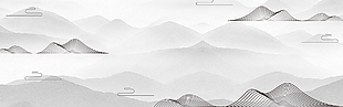 水墨山水线条装饰画