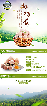 山雞蛋食品詳情頁模板