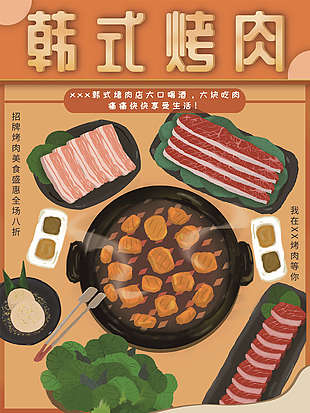 韓式烤肉海報圖片