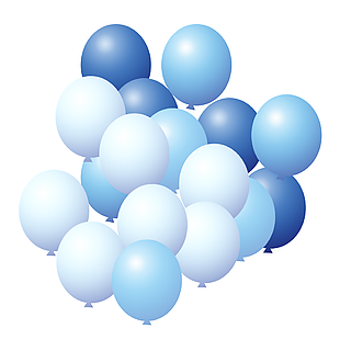 藍色氣球節日元素圖片