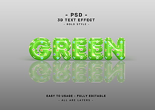 綠色氣球字體設計ps樣機特效