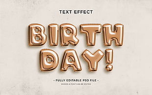 3D生日派對字體樣機模板設計
