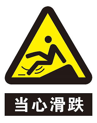 當心滑跌安全警示標志