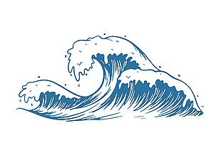 自然元素海浪矢量圖
