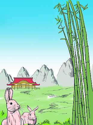 兔子卡通插畫圖片
