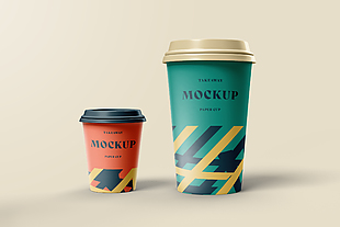 咖啡杯樣機效果貼圖設計