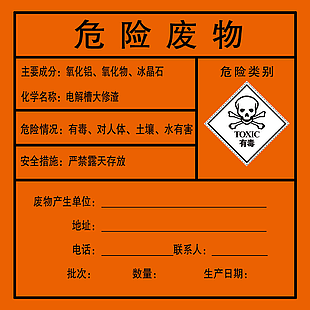 危險廢物標簽標識牌下載