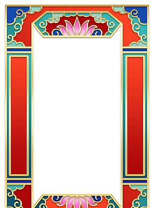 中式浮雕邊框背景圖片模板