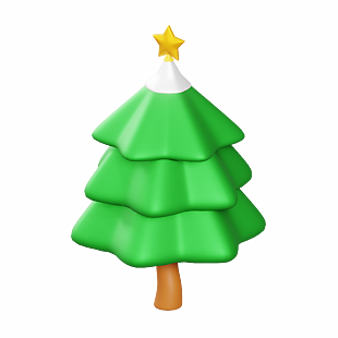 冬季綠色圣誕樹裝飾品素材設計