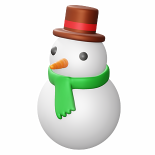 冬季小雪人圣誕裝飾素材設計