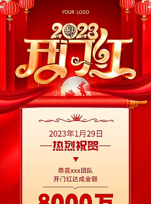 2023企業(yè)開(kāi)門紅喜報(bào)模板素材下載