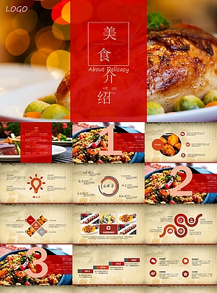 精選中國美食產品介紹展示PPT模板