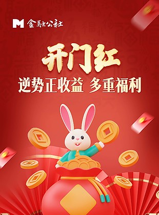 金融行業公司開門紅微信宣傳長圖