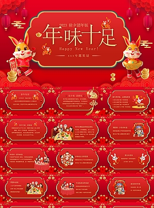 2023除夕團年飯專題策劃方案PPT模板