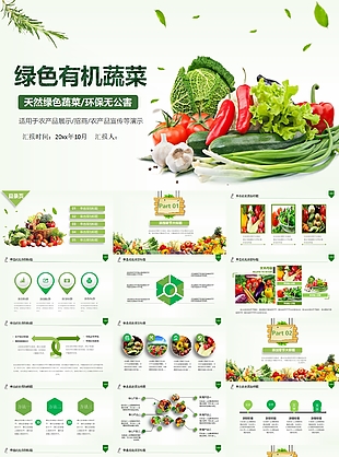 綠色有機蔬菜環保無公害PPT模板