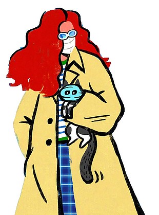 卡通帥氣女個(gè)性設(shè)計(jì)師插畫圖片下載
