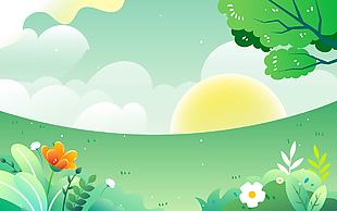 春暖花開治愈系風(fēng)景插畫圖片大全