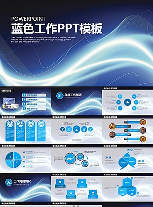 藍(lán)色商務(wù)簡(jiǎn)約風(fēng)工作匯報(bào)通用PPT模板