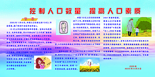 控制人口數(shù)量提高人口素質(zhì)展板