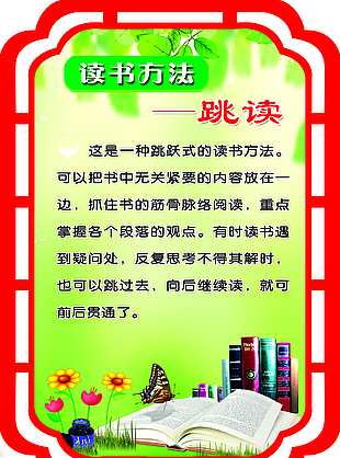 讀書方法跳讀展板模板下載