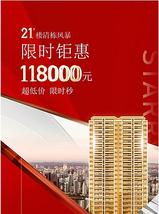 房地產熱銷低價清棟海報素材下載