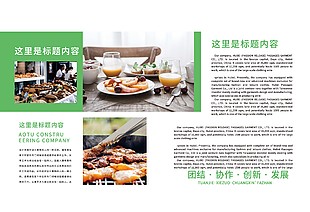 清新綠色食品主題畫冊單張設計