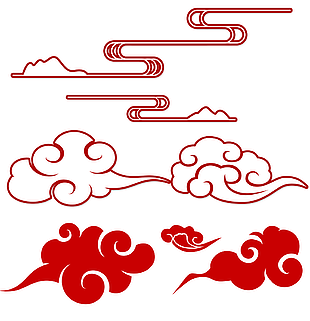 中國風線條祥云云彩云朵素材設計下載