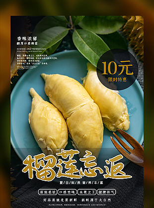 水果之王榴蓮海報設計