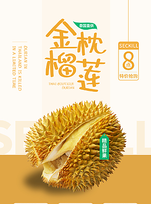新鮮金枕榴蓮海報設計