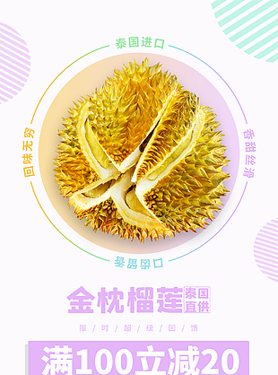 簡約榴蓮打折海報設計