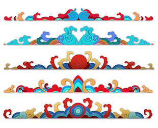古典中國環紋裝飾吉祥云紋素材設計